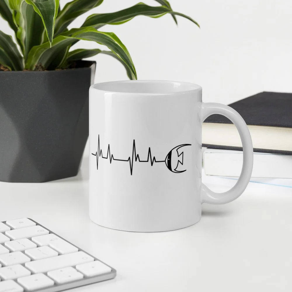 Taza blanca brillante