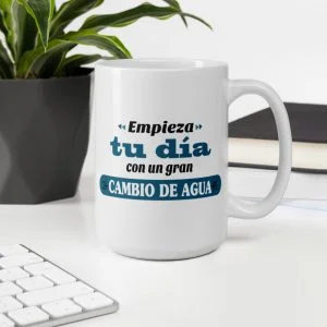 Taza blanca brillante