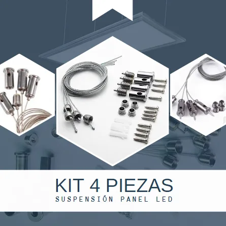 Kit 4 Enganches Suspensión para Colgar Paneles Led - Imagen 6