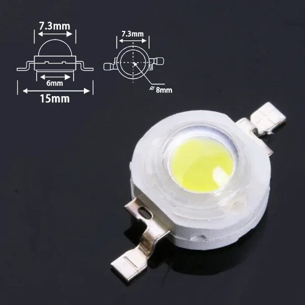 LED Chip 1W 3W 5W sin PCB | Lote 10 - 50 Diodos High Power - Imagen 2