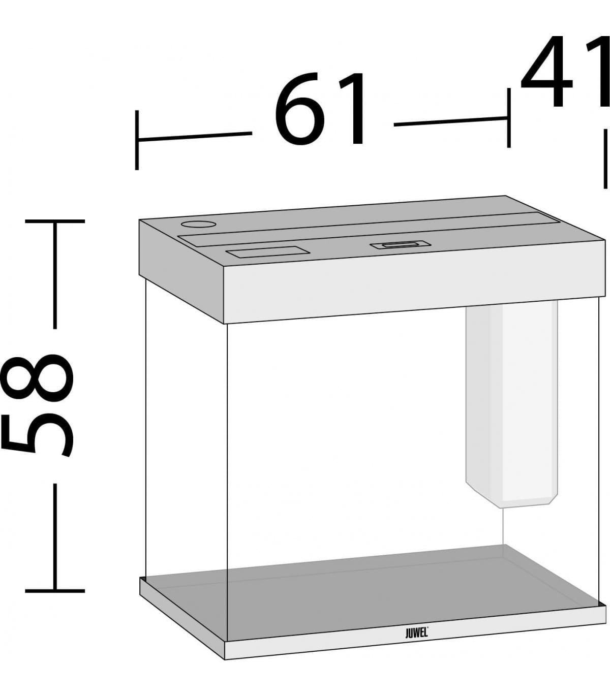 Kit completo Acuario 120L 61x41x58 cm + filtro + luz + calentador – JUWEL LIDO LED 120 NEGRO - Imagen 4
