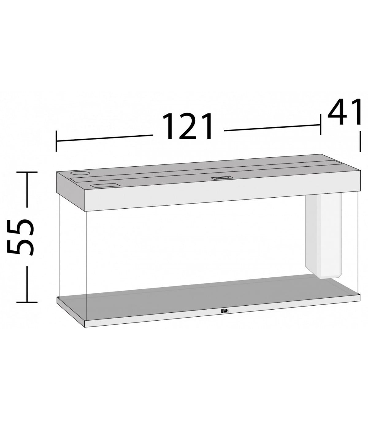Kit completo Acuario 240L 121x41x55 cm + filtro + luz + calentador – JUWEL RIO LED 240 NEGRO - Imagen 3