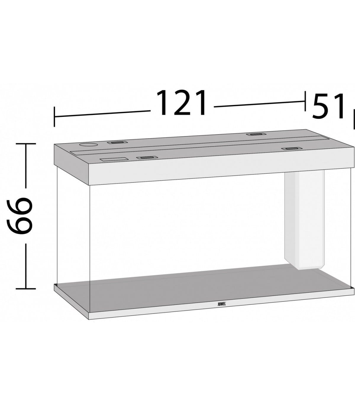 Kit completo Acuario 350L 121x51x66 cm + filtro + luz + calentador – JUWEL RIO LED 350 NEGRO - Imagen 3