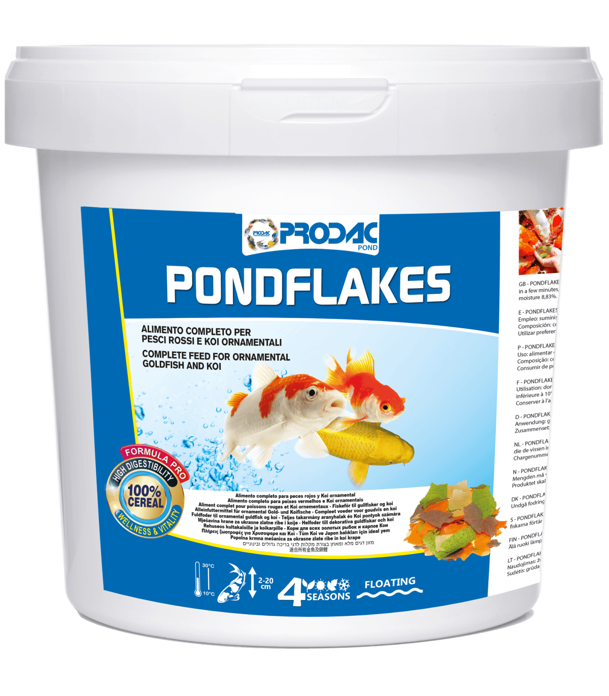 comida peces estanque