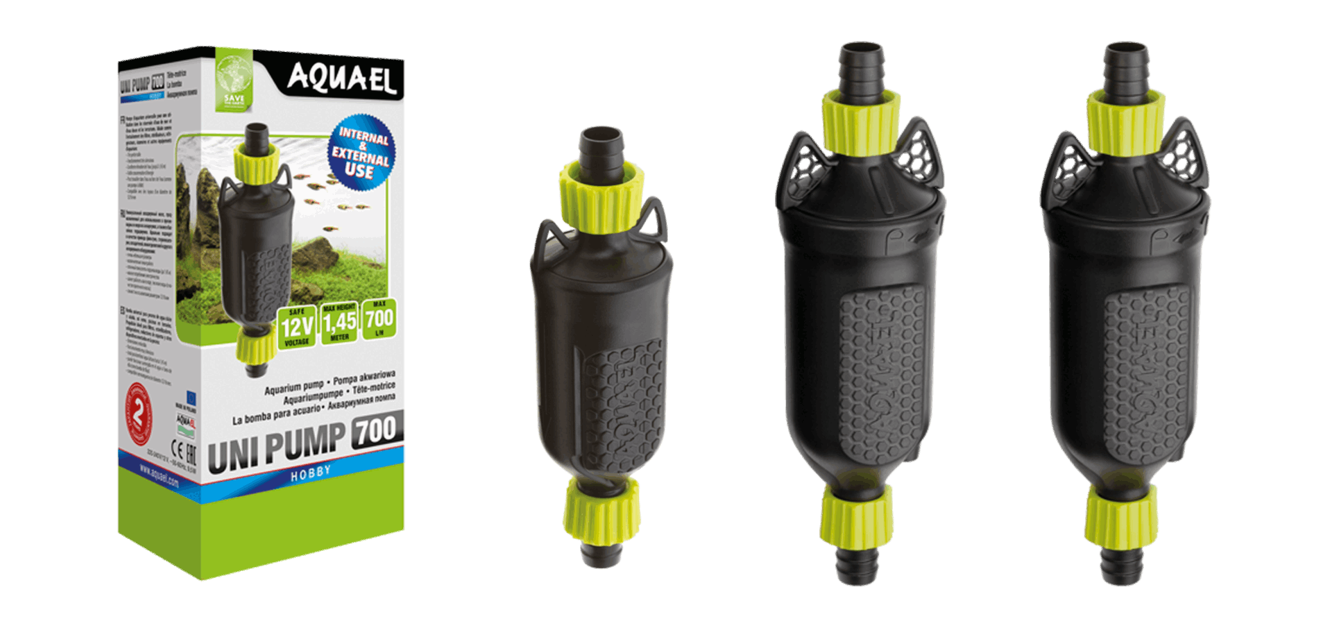 Uni Pump Aquael - Bomba de Agua 700, 1.000 y 1.400 L/h para Acuarios y Filtros